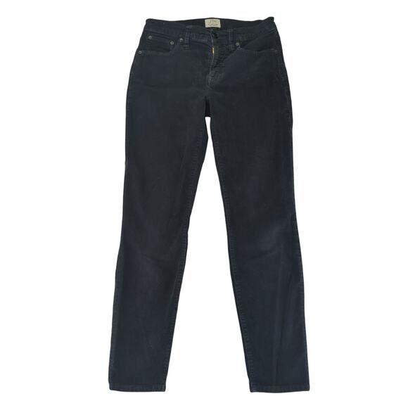 J.Crew 9-in High-rise Toothpick Skinny Jeans Black Corduroy Women's 27 Stretch - Picture 1 of 8